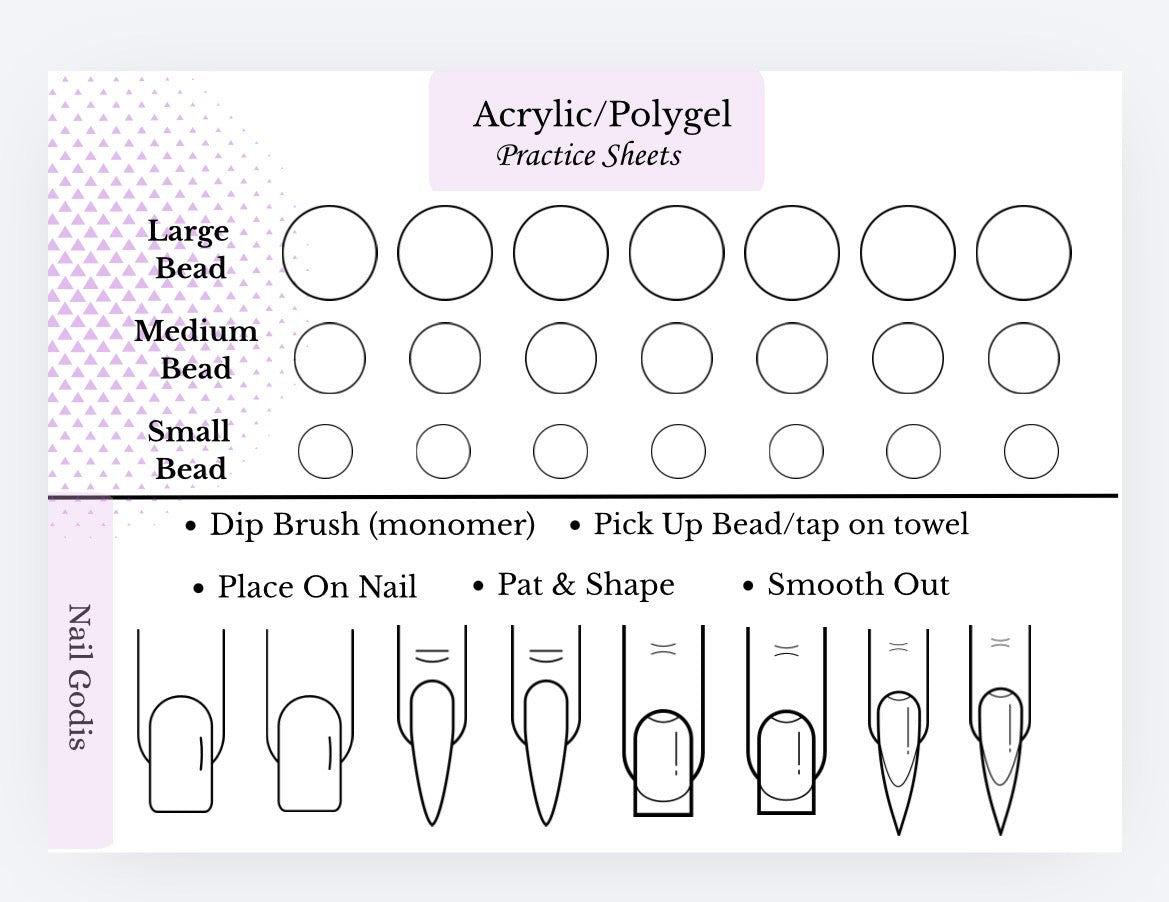 Acrylic/Polygel Practice Sheet
