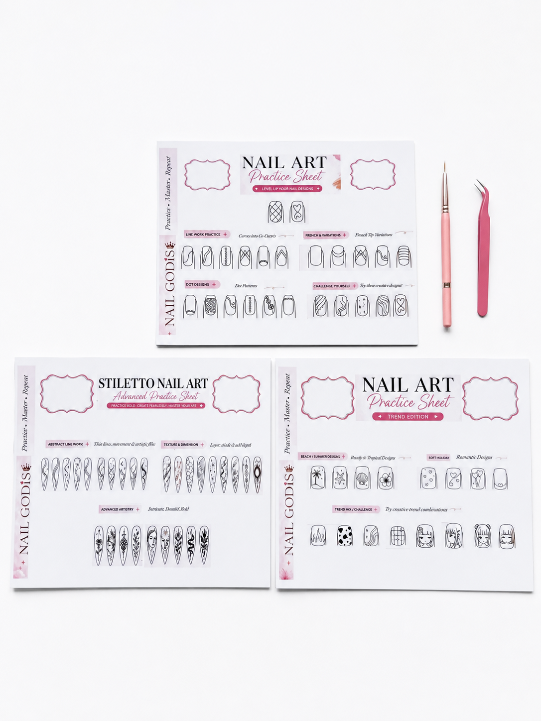 Nail Art Practice Sheet