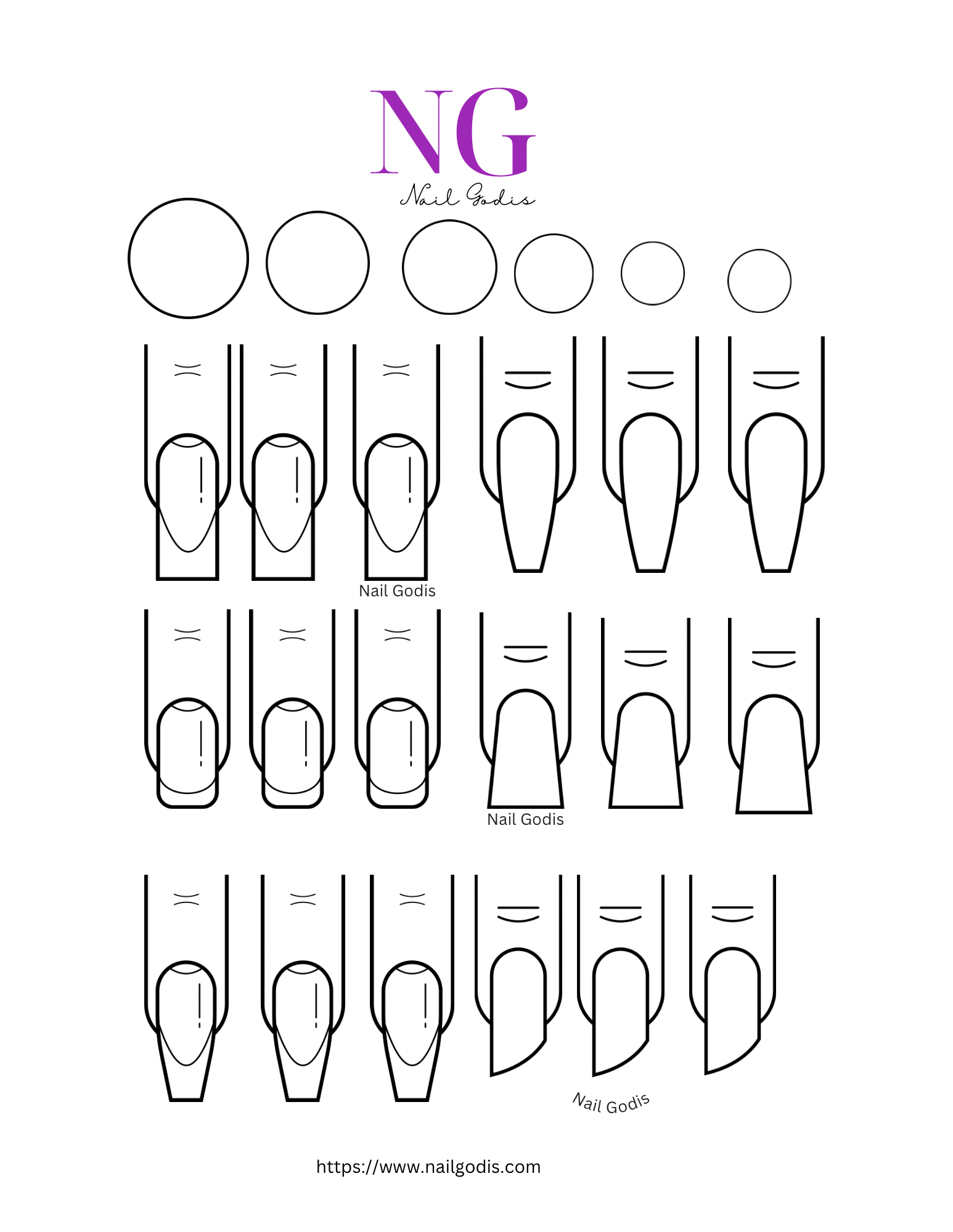 Acrylic/Polygel Practice Sheet