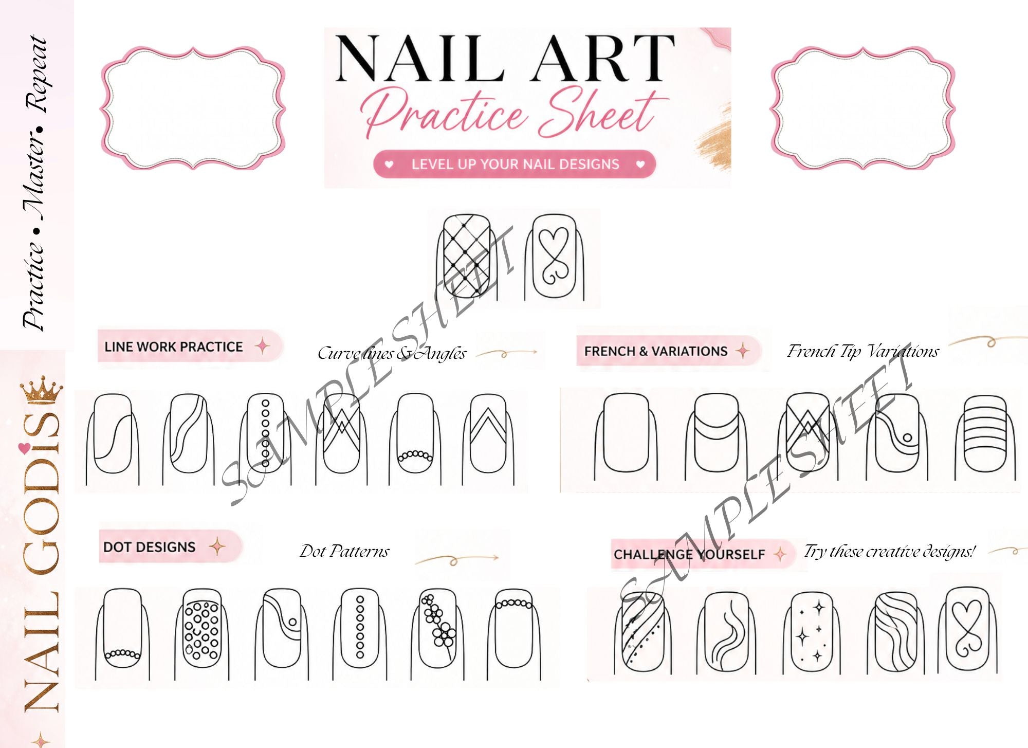 Nail Art Practice Sheet