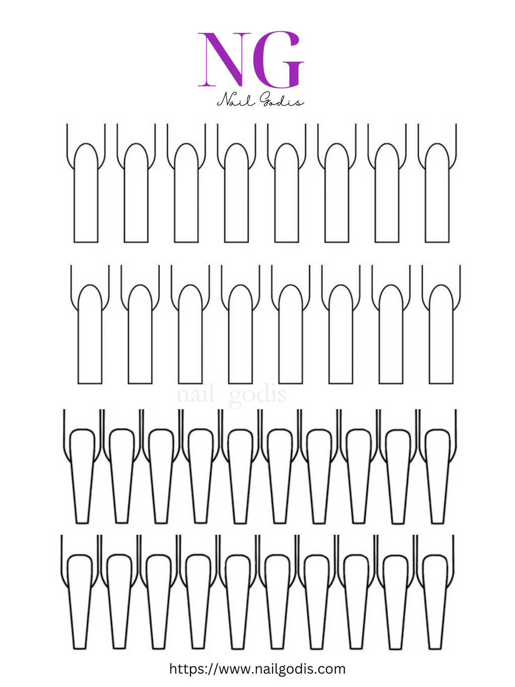 Acrylic/Polygel Practice Sheet