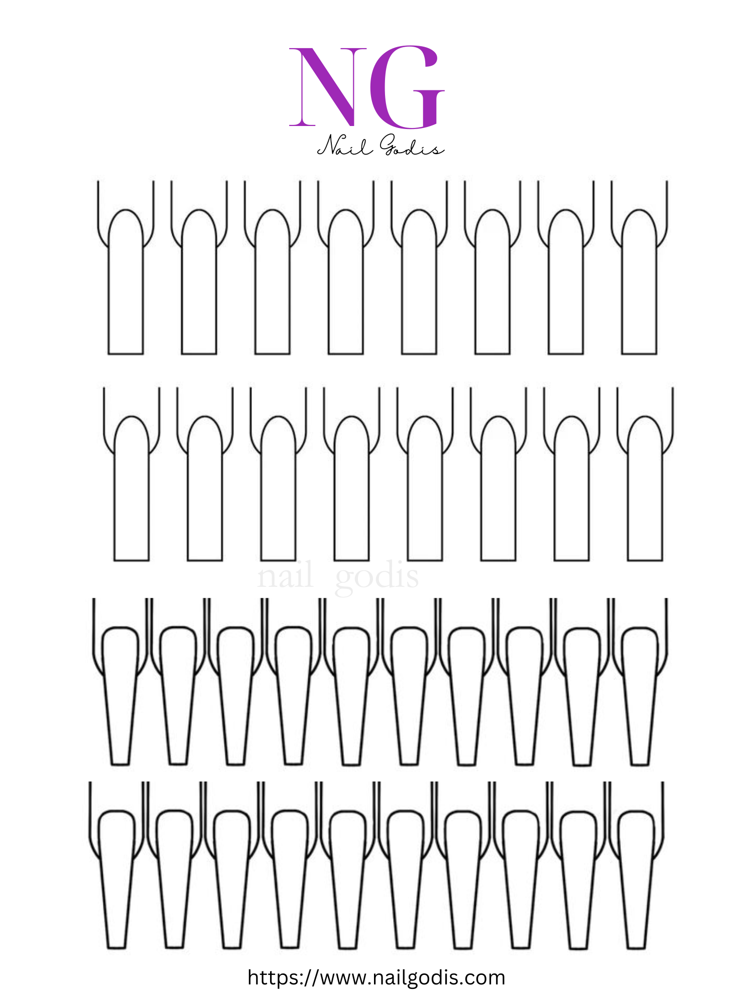 Acrylic/Polygel Practice Sheet